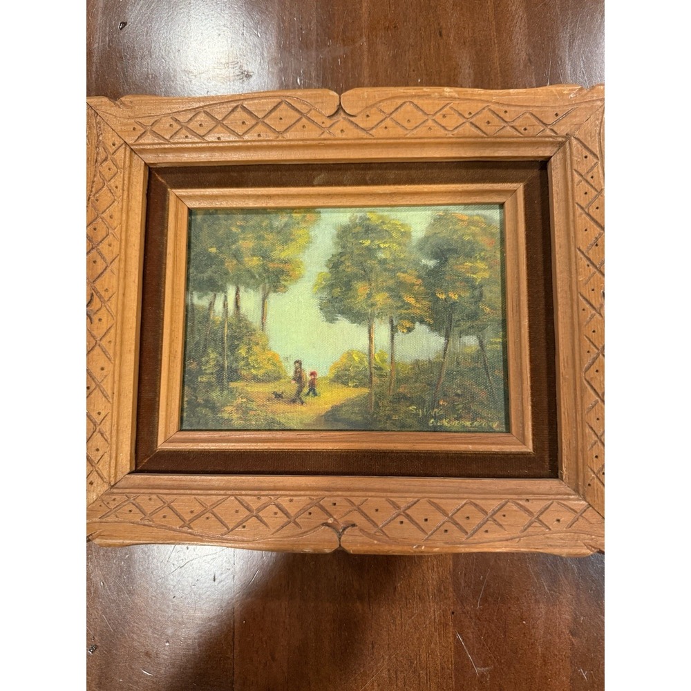 Sylvia Ackermann Vintage 1960s Oil Painting Framed Landscape